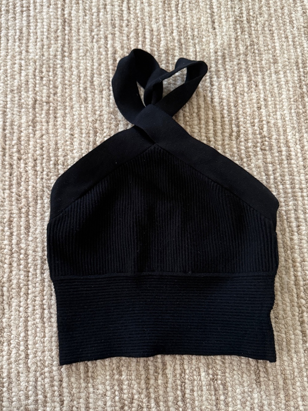 Abercrombie & Fitch Black Ribbed Halter Top